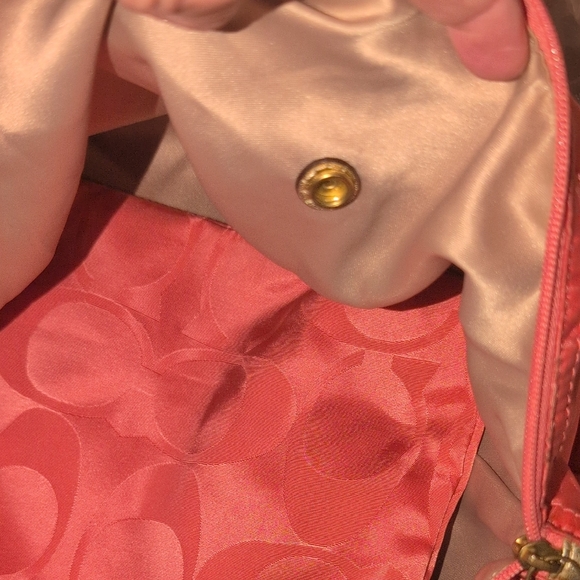 Coach Getaway Nylon Sig Packable Weekender Tote - Coral Pink - Picture 15 of 16